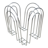 Postmodern chrome metal magazine rack from the 80s