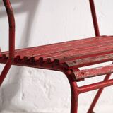 Anciennes chaises de jardin rouges (c.1920). Ensemble de 4 pièces #37