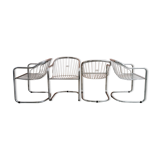 Ensemble de 4 chaises à manger chrome