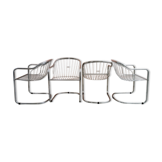 Ensemble de 4 chaises à manger chrome