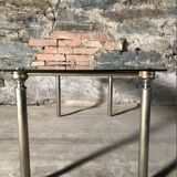 Glass and brass coffee table