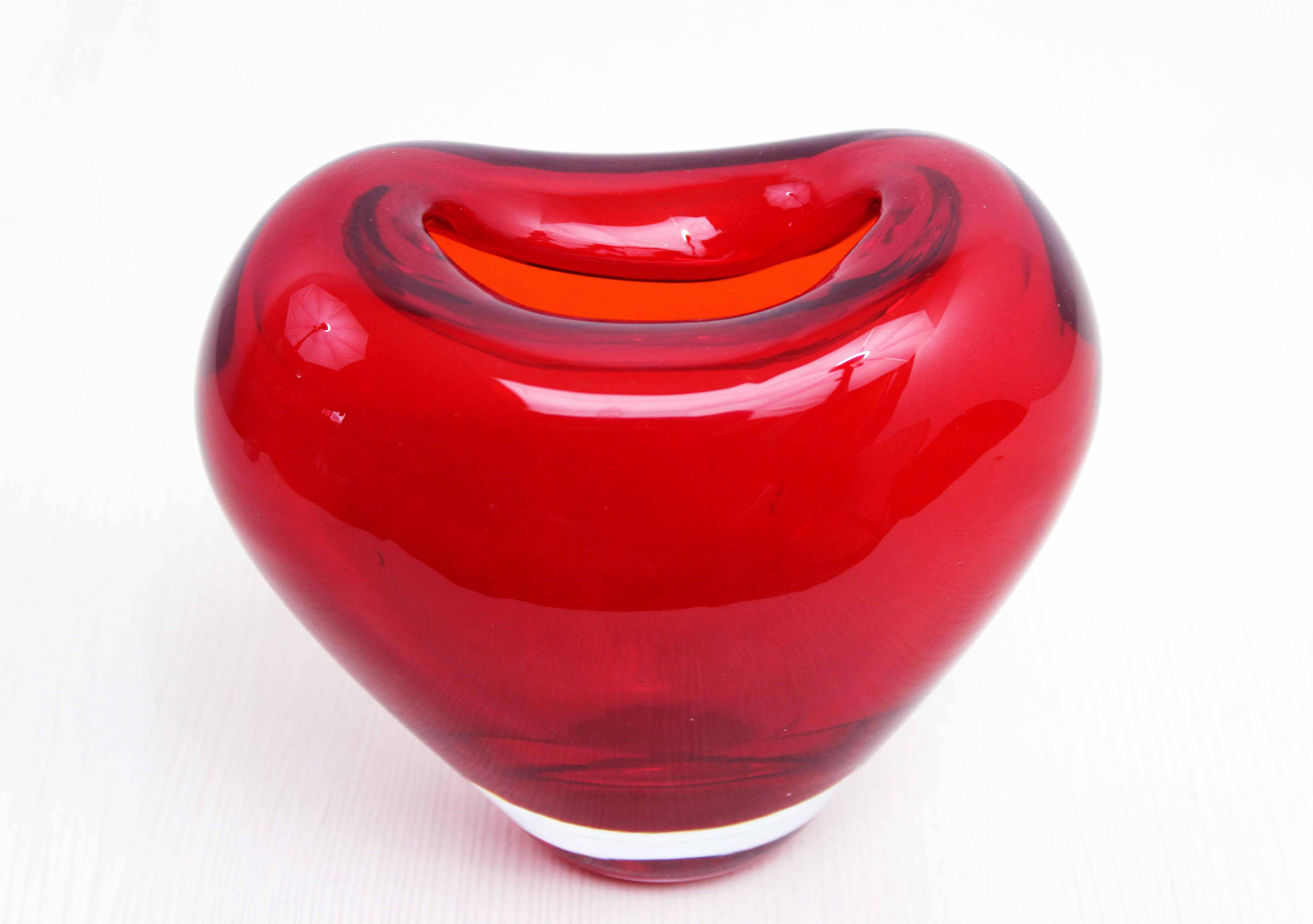 Vintage red glass vase