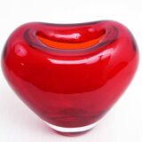 Vintage red glass vase