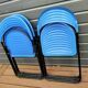 Set of 4 folding metal and plastic chairs