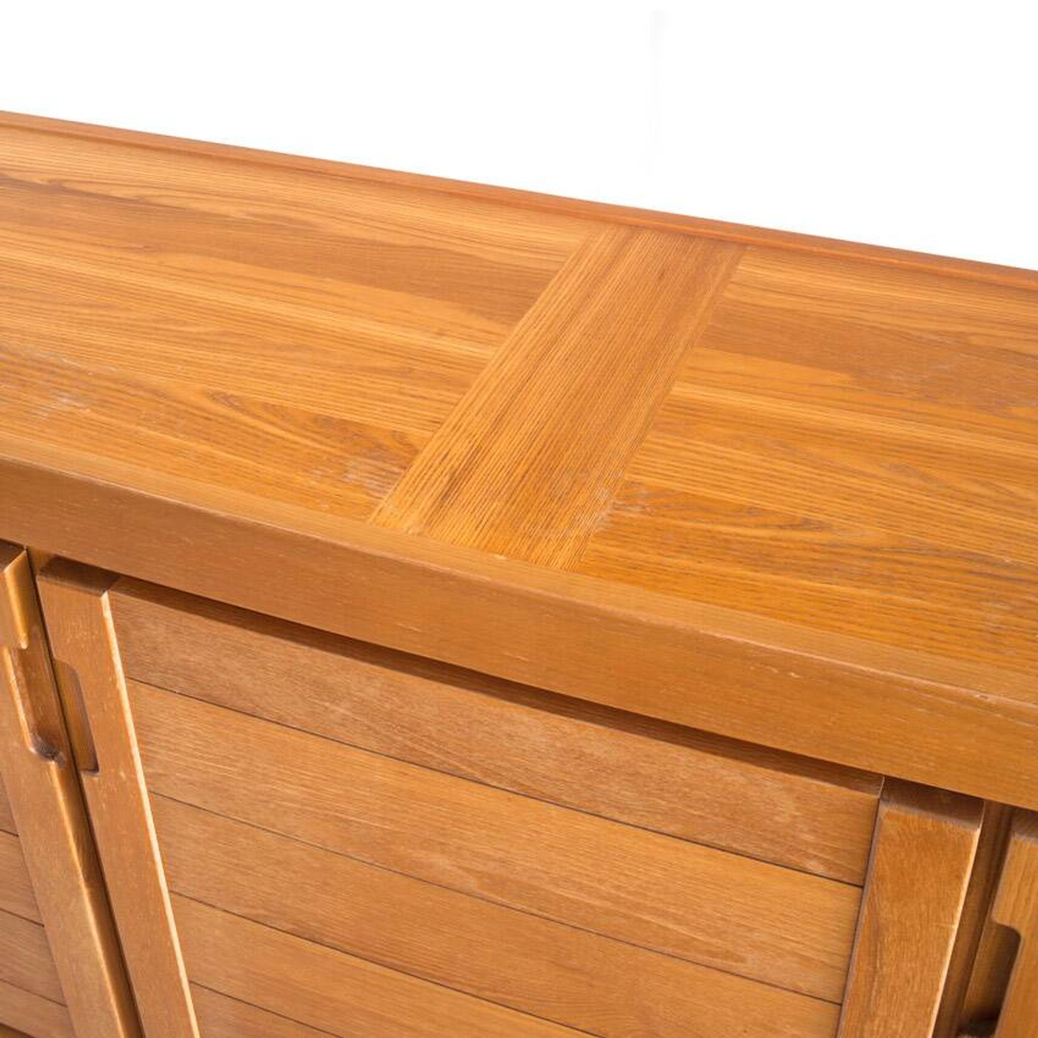 Vintage sideboard in elm wood. Edition by Simat. France 1970s.