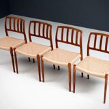 Set de 4 chaises à manger rembourrées par Niels Otto Møller Danemark années 1960