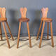 Vintage brutalist bar stools, 1960s - set of 3