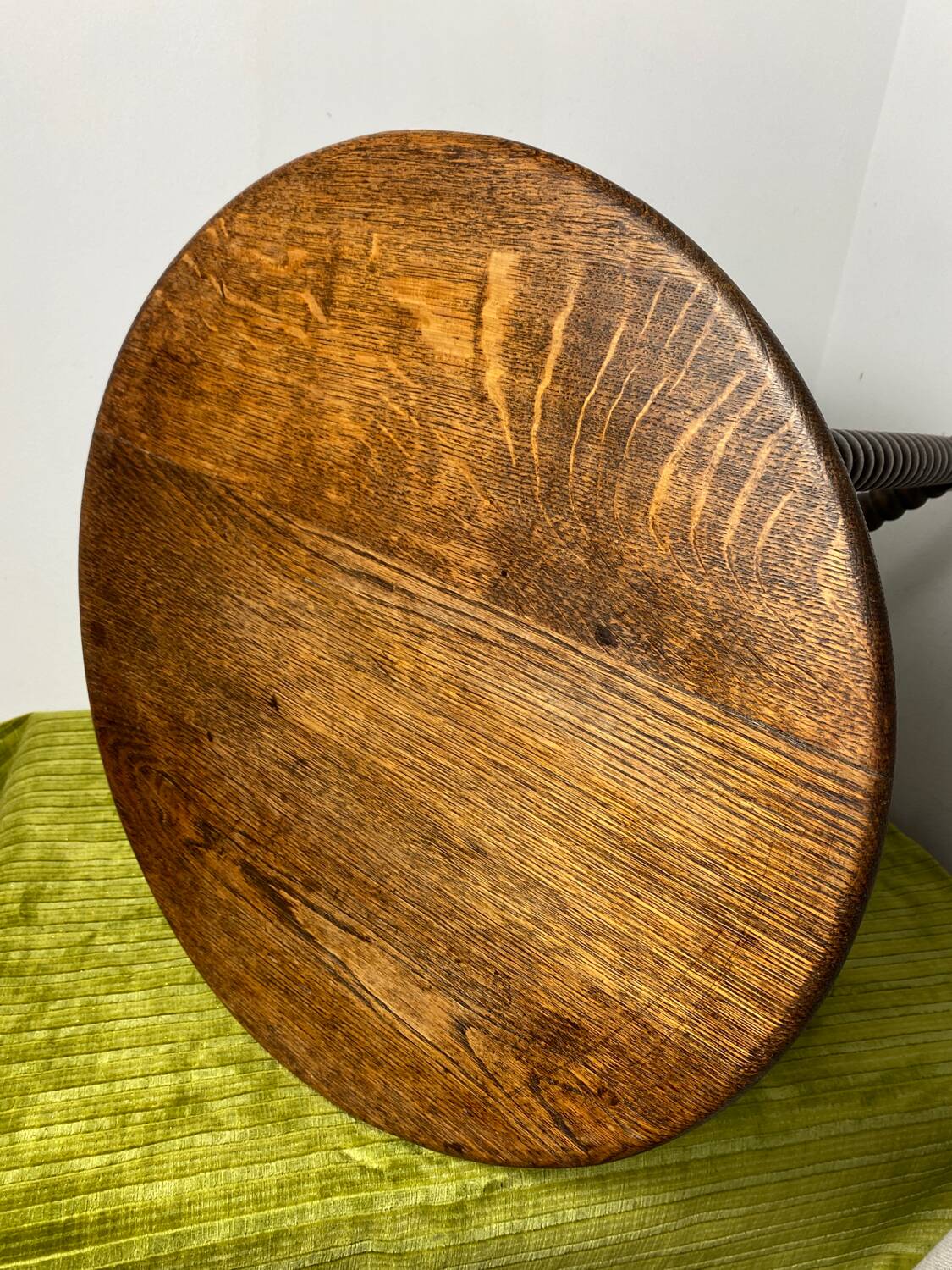 Round turned wood side table