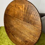 Round turned wood side table
