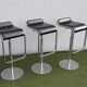 3 adjustable bar stools Lapalma black leather, Italian design