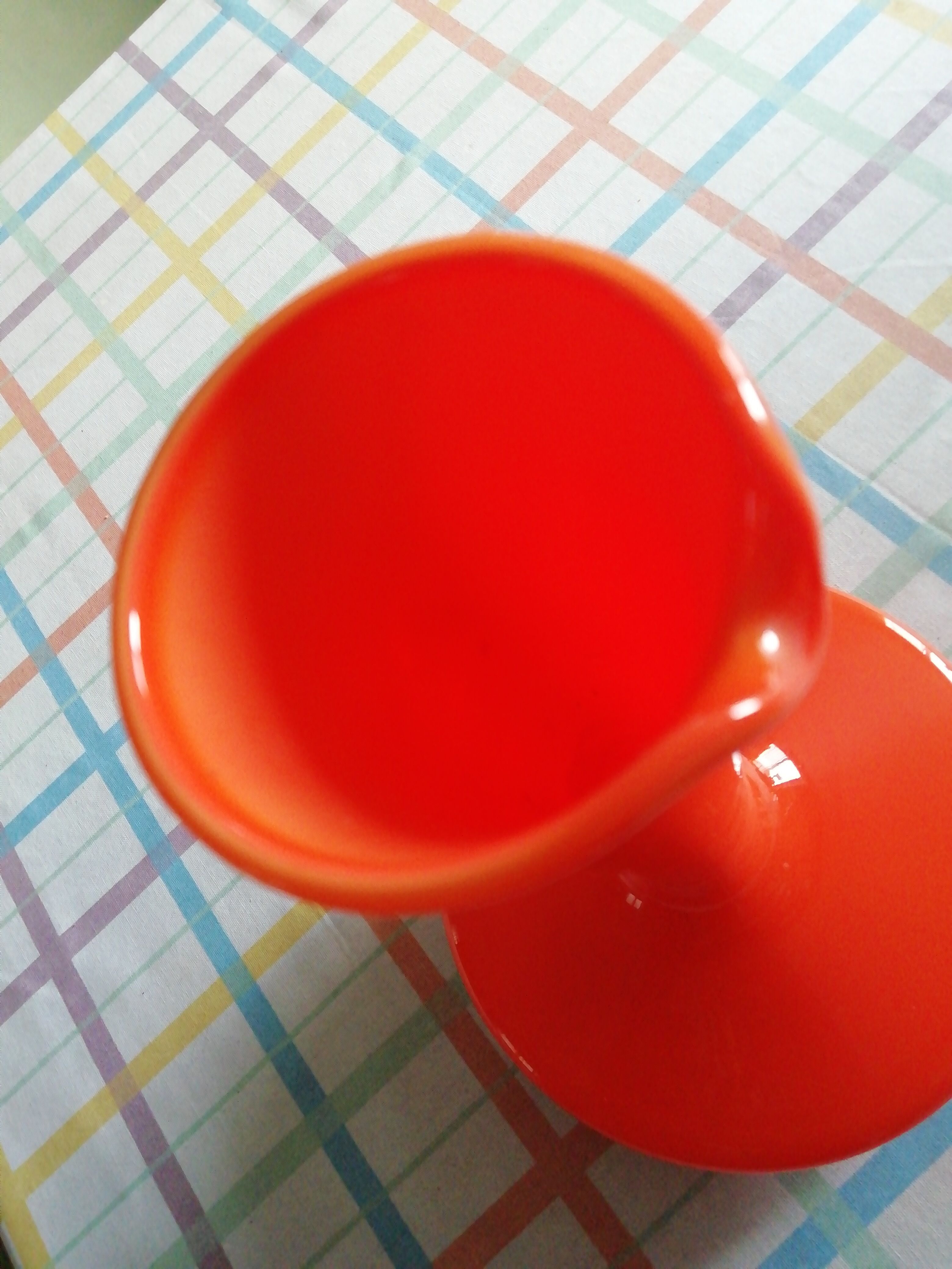 Vase, pichet verre Empoli orange année 70