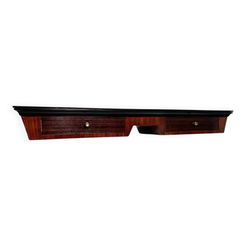 Mid-Century Italian Wood and Brass Console Table, 1950s
