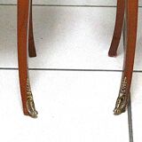 Pair of louis xv/louis xvi transition style marquetry bedside or living room tables