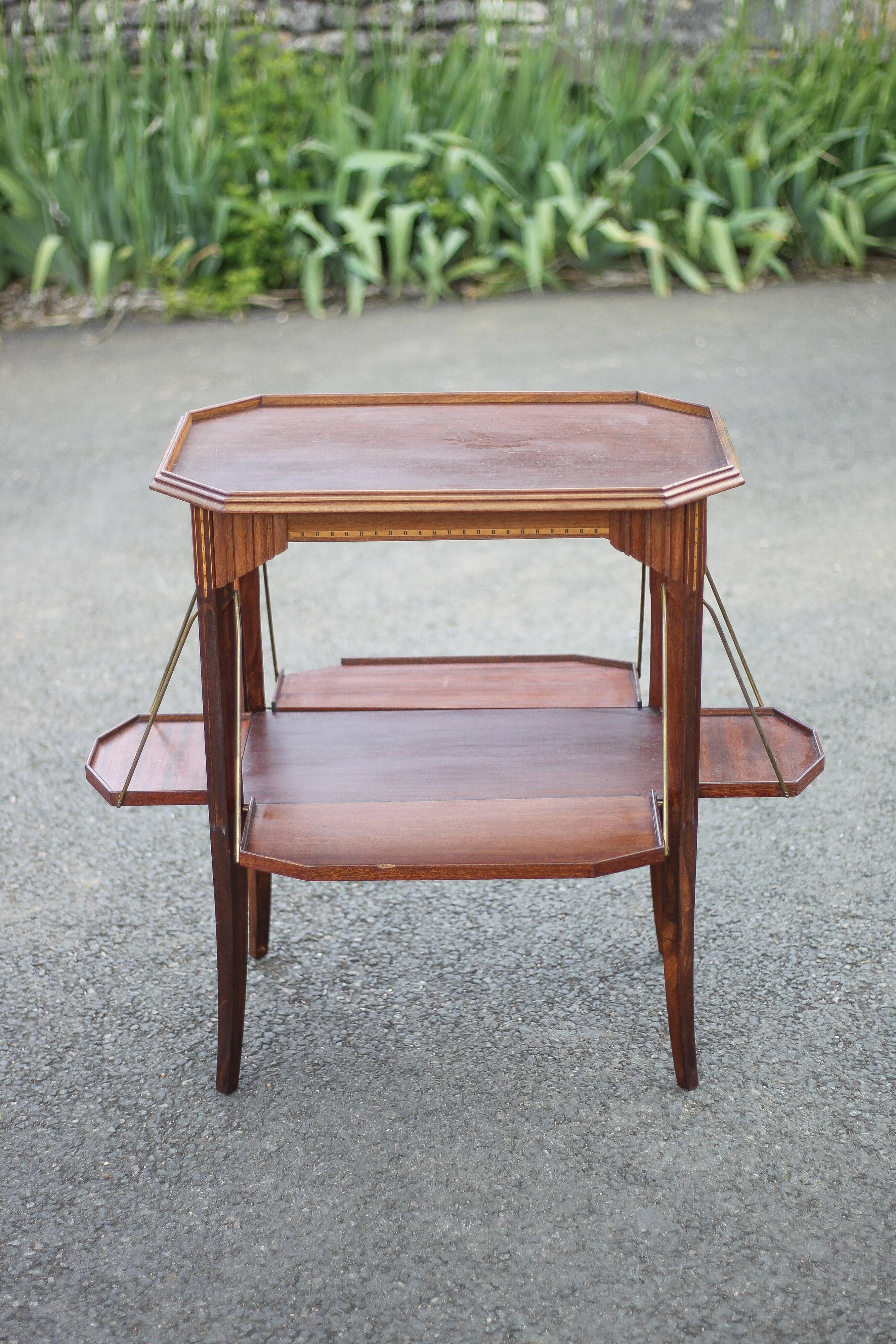 Wooden flap service, tea trolley, bar, living room furniture, vintage service, kitchen, decoration