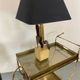 Vintage Bronze, Brass and Travertin Table Lamps in the manner of Maison Charles, 1970s, Set of 2