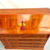 English secretary desk from Marway brand, leather top and precious wood veneer