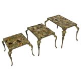 Vintage Set Nesting Tables Onyx Marble 60s Side Tables