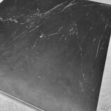 Coffee table or black marble and brass display "in its own juice"