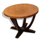 Table art deco rosewood and leather France around 1930