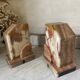 Pair of Art Deco marble and onyx bookends