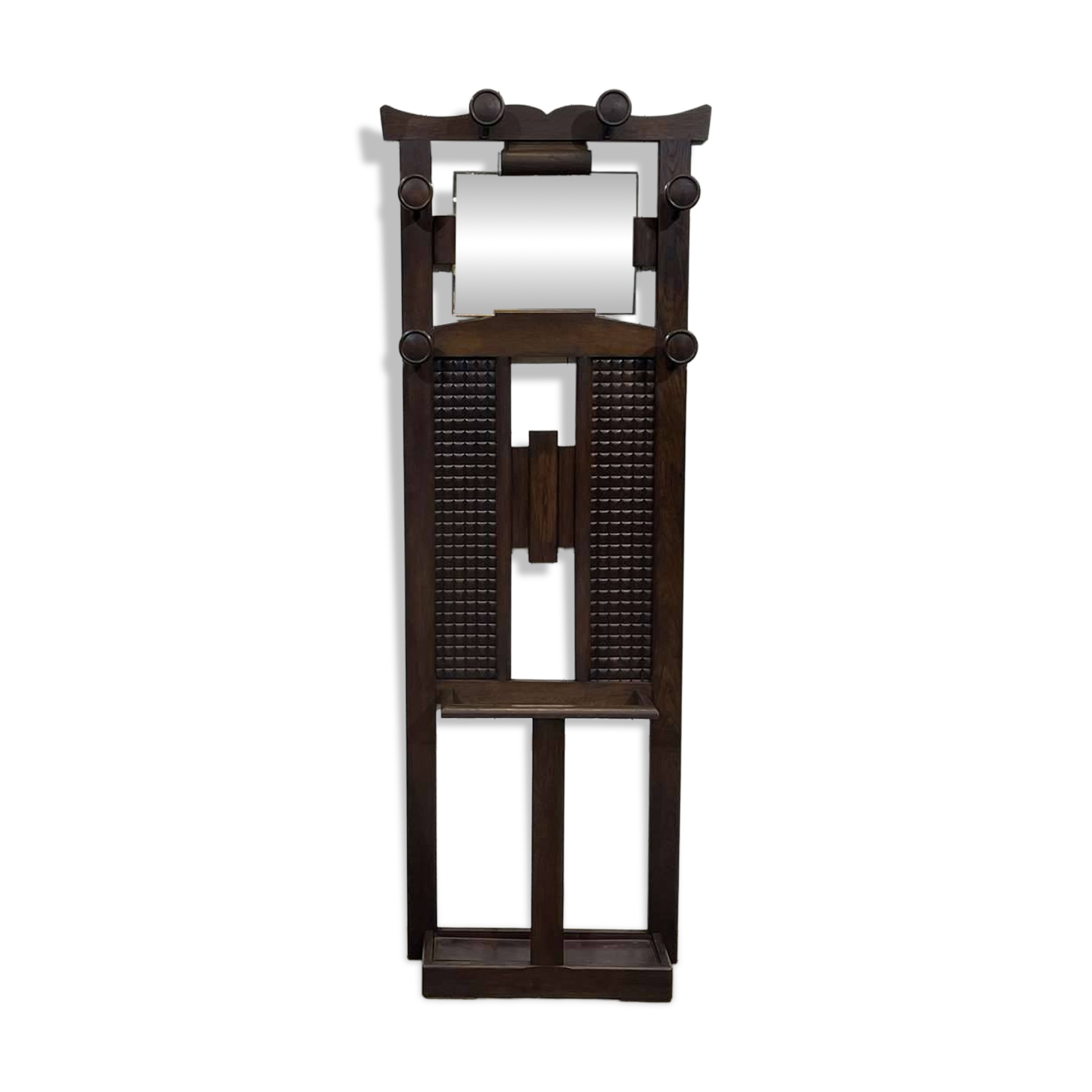1930s oak coat rack