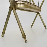 Neoclassical Baroque Folding Magazine Rack in Gilded Metal. 1950s
