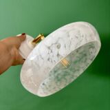 Vintage wall lamp with white clichy glass shade