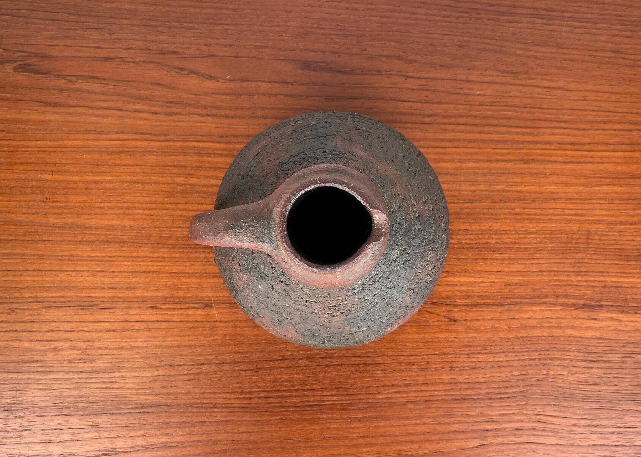 Carafe vase by German studio pottery, brutalist vintage by Gerhard Liebenthron, 1974.