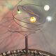 Design lamp of the 80s in brushed aluminum and glass paste