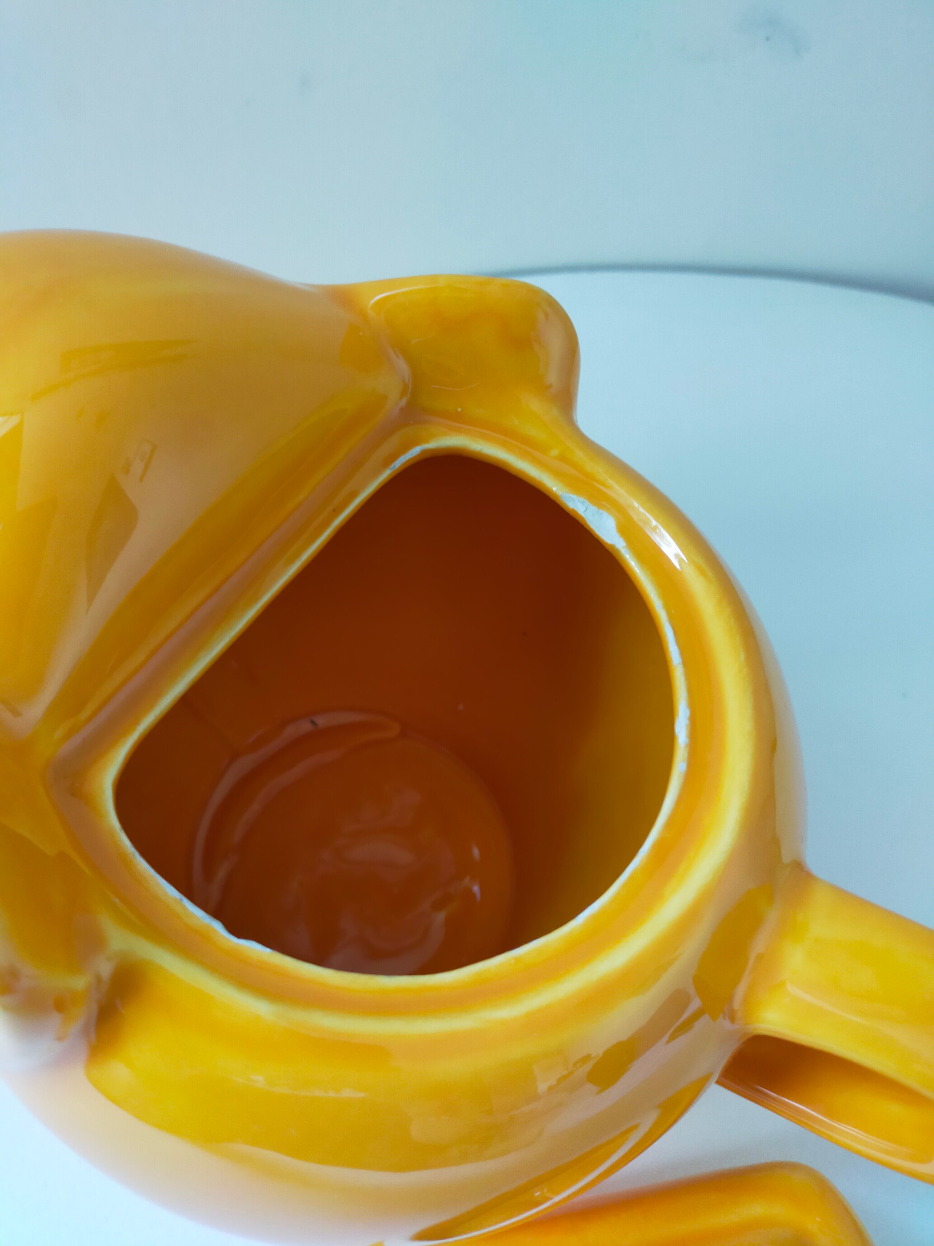 Orange-yellow elephant teapot