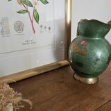 Cruche en bronze cloisonné d'émail vert d'eau