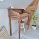 Solid wood tiered desk in a country style