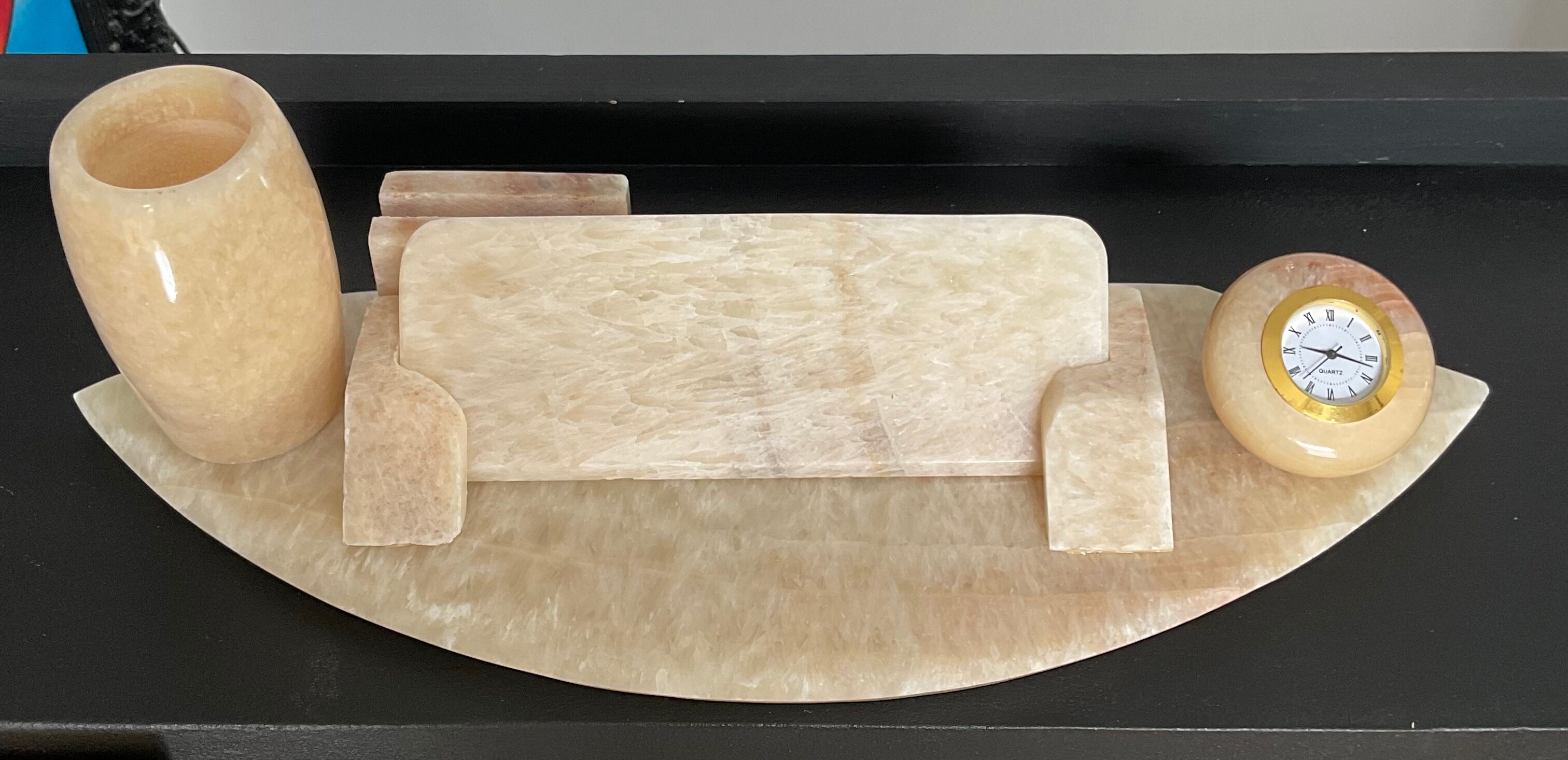 Vintage alabaster office kit 70s