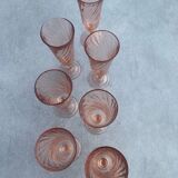 7 Roseline foot flutes - vintage Arcoroc