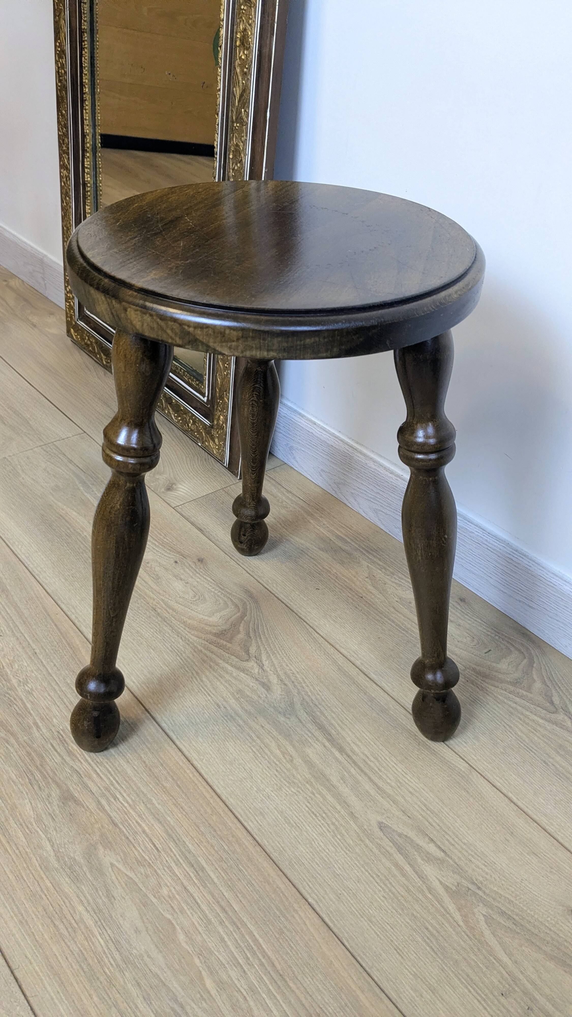 Old turned oak tripod stool