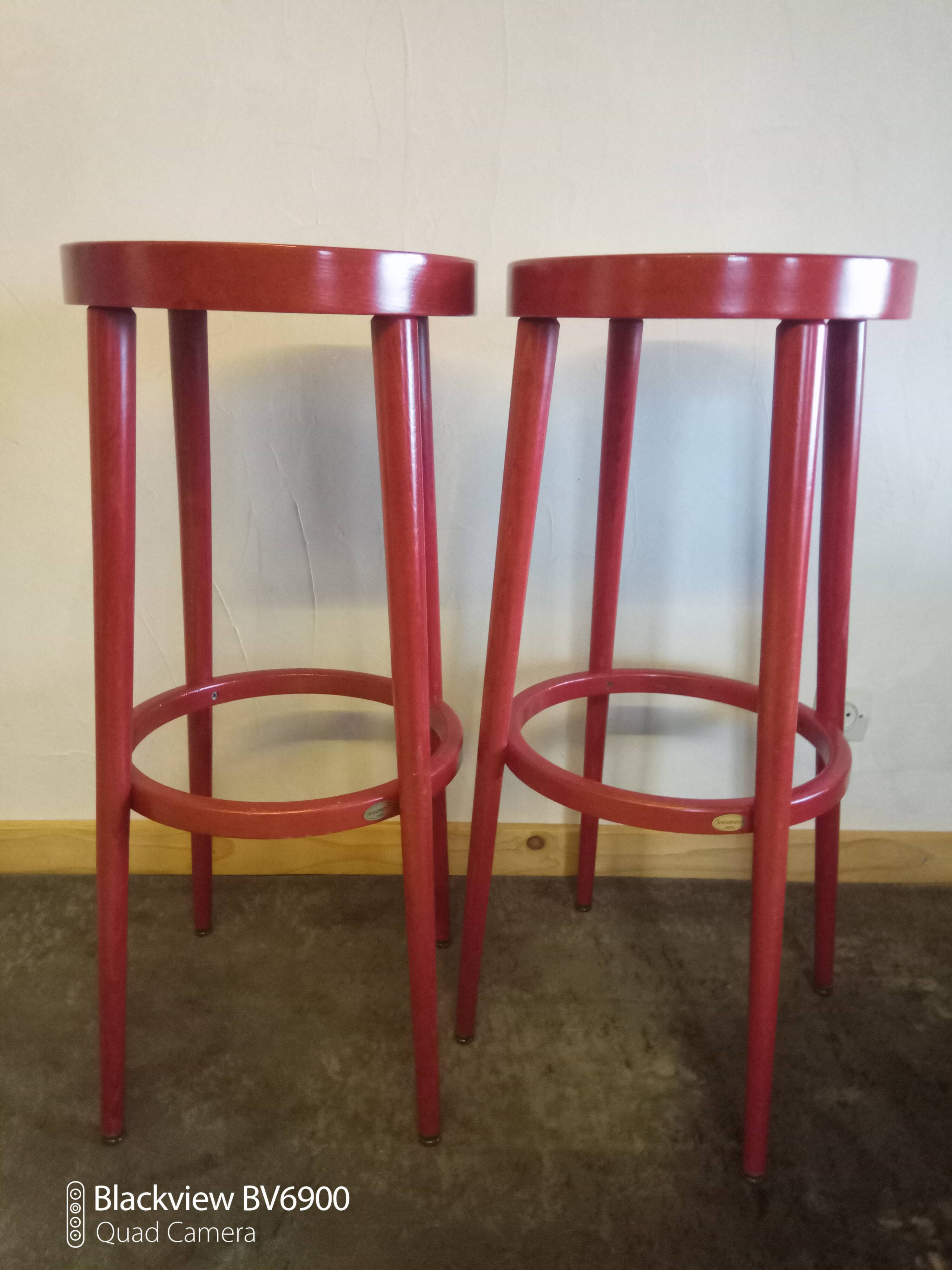 Pair baumann bar stools