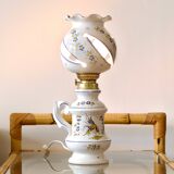 Large handcrafted earthenware lamp from Moustiers