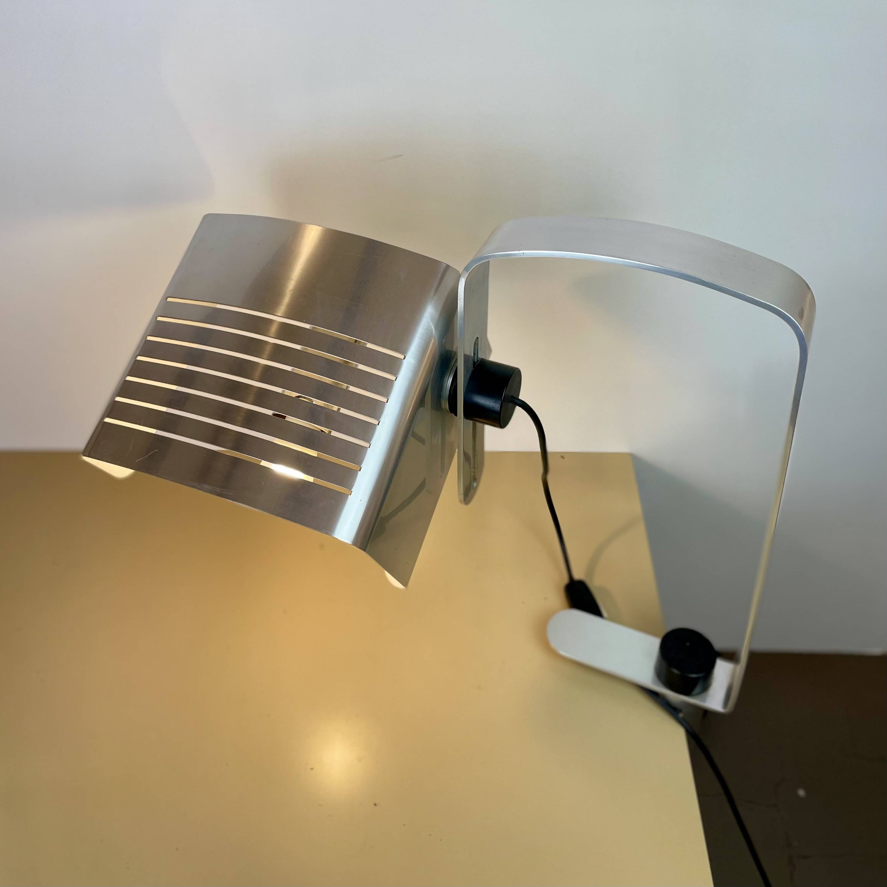 Large Aluminum Desk Lamp by Etienne Fermigier for Monic, 1970s