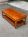 Table basse directoire en merisier massif, années 50