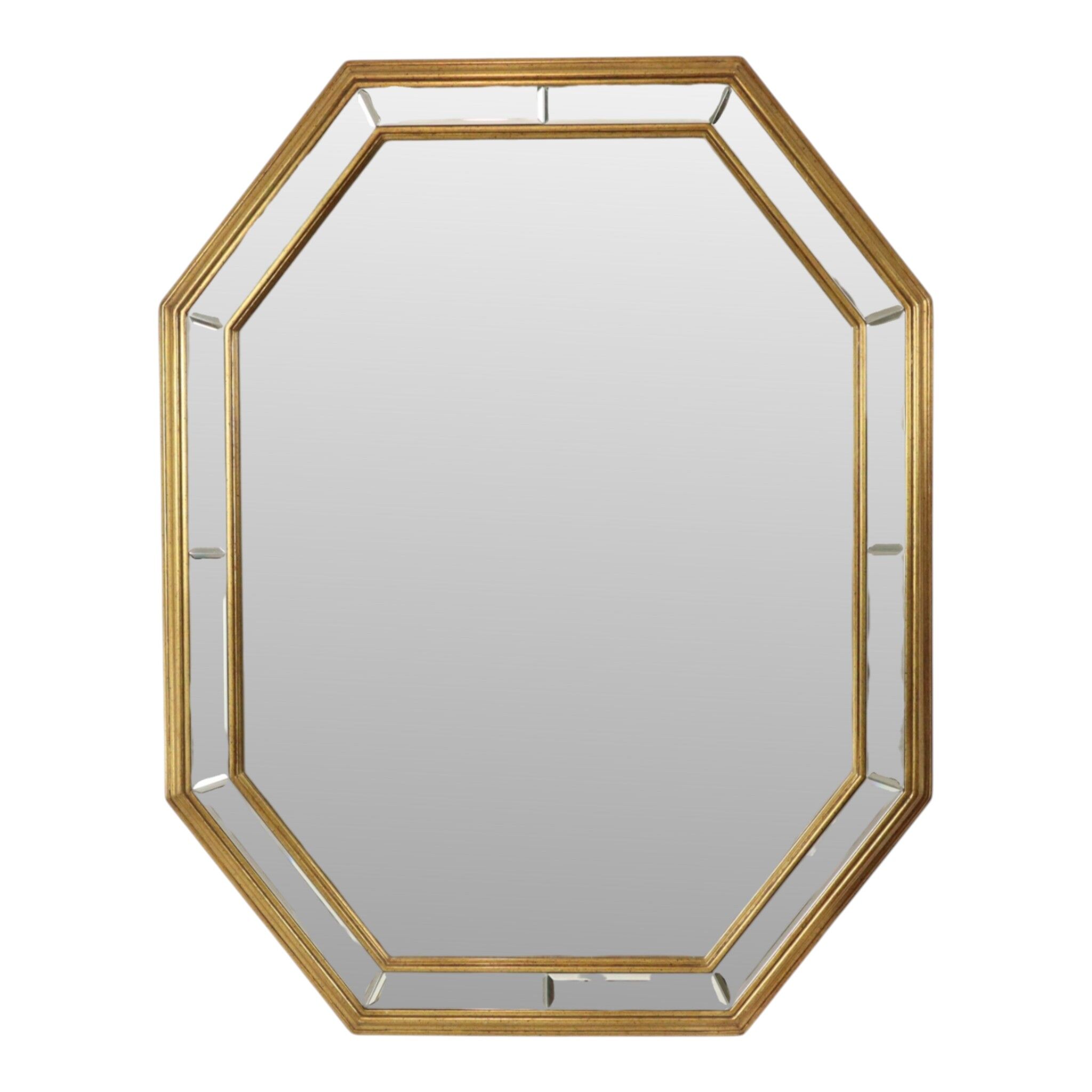 Grand miroir octogonal Deknudt, style Hollywood Regency