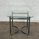 Vintage Neoclassical Side Table — Gun Metal & Brass Frame with Octagon