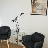 Glass and brass side table 70s