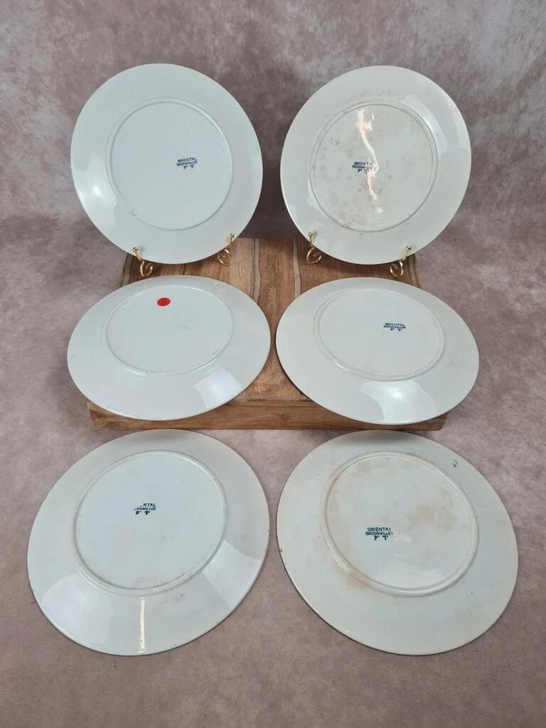 Set of 6 flat plates Badonviller – "oriental" model