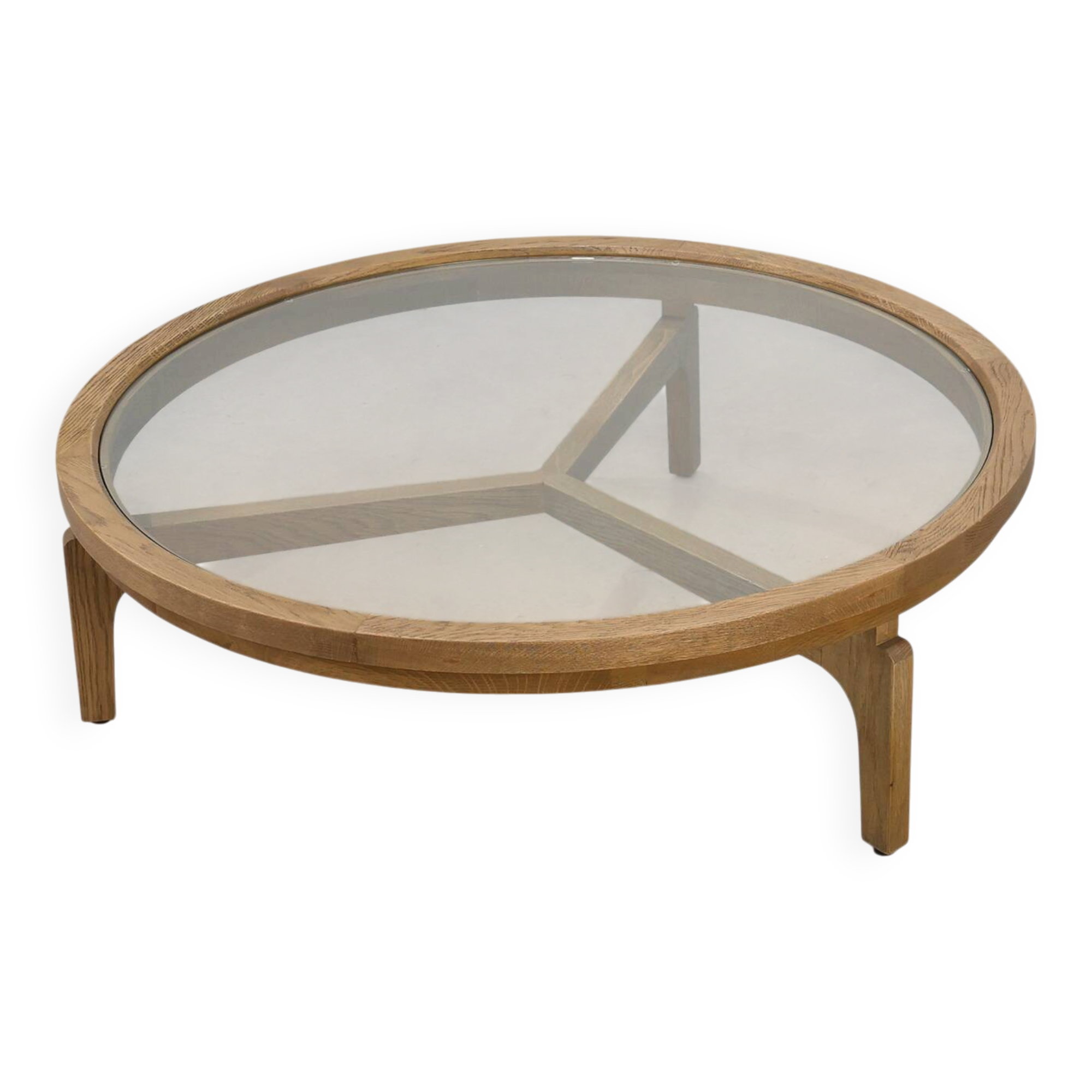 Table moderne en bois de cèdre et verre, Italie fin du 20e siècle