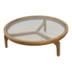 Table moderne en bois de cèdre et verre, Italie fin du 20e siècle