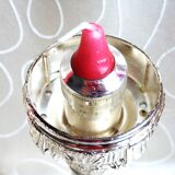 Set of 2 silver metal candle holders, silver metal candle holders