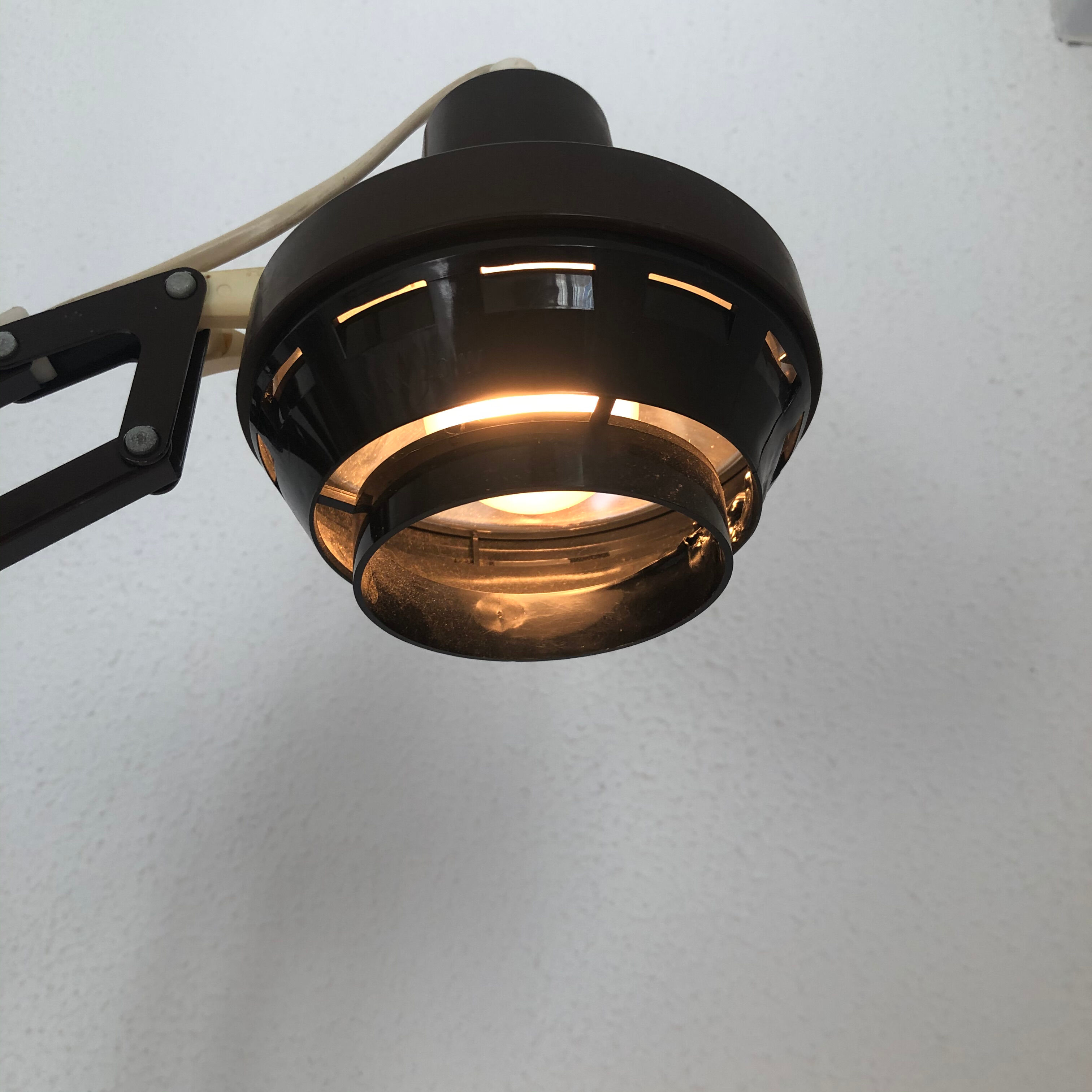 Vintage lamp 1960 office architect Ledu chocolate - 52 cm