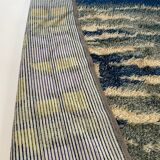 Abstract Scandinavian Multicolor High Pile Rya Rug Carpet, Sweden, 1960s