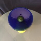 Yellow and cobalt blue two-tone soliflore vase