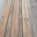 School bench wood and vintage metal